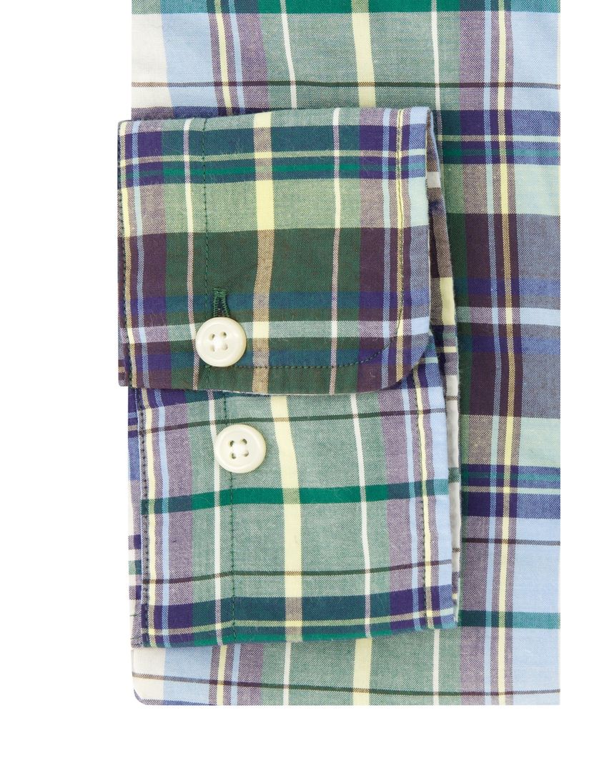 Gant overhemd groen geruit button down Regular Fit