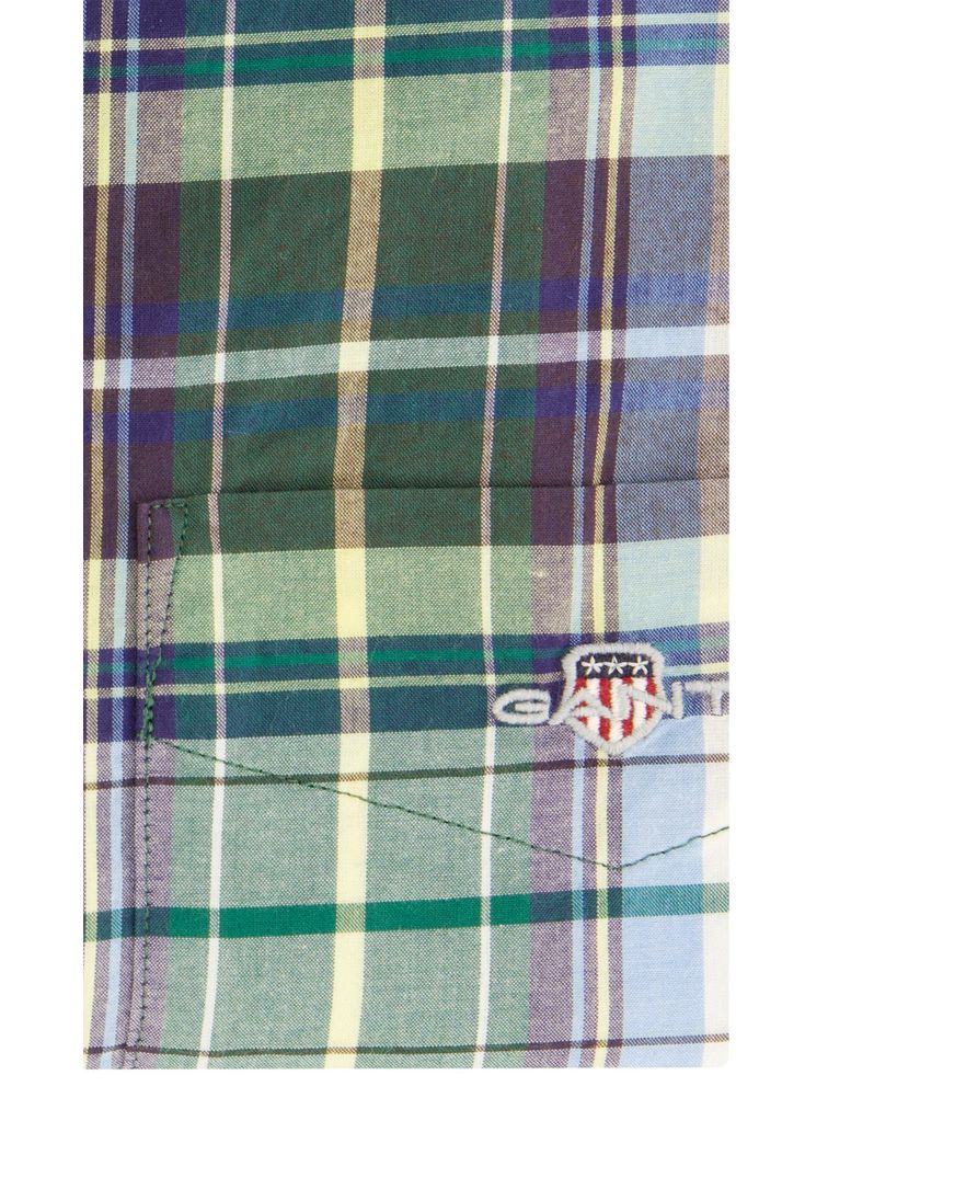 Gant overhemd groen geruit button down Regular Fit