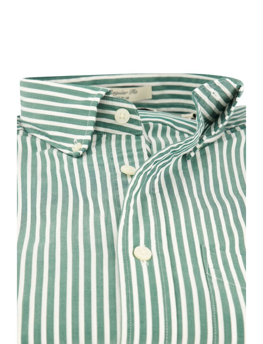 Gant casual overhemd groen gestreept katoen button down