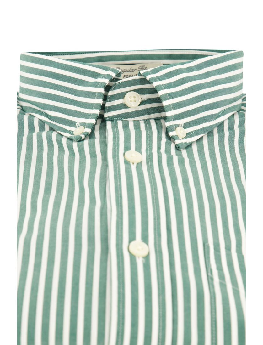 Gant casual overhemd groen gestreept katoen button down