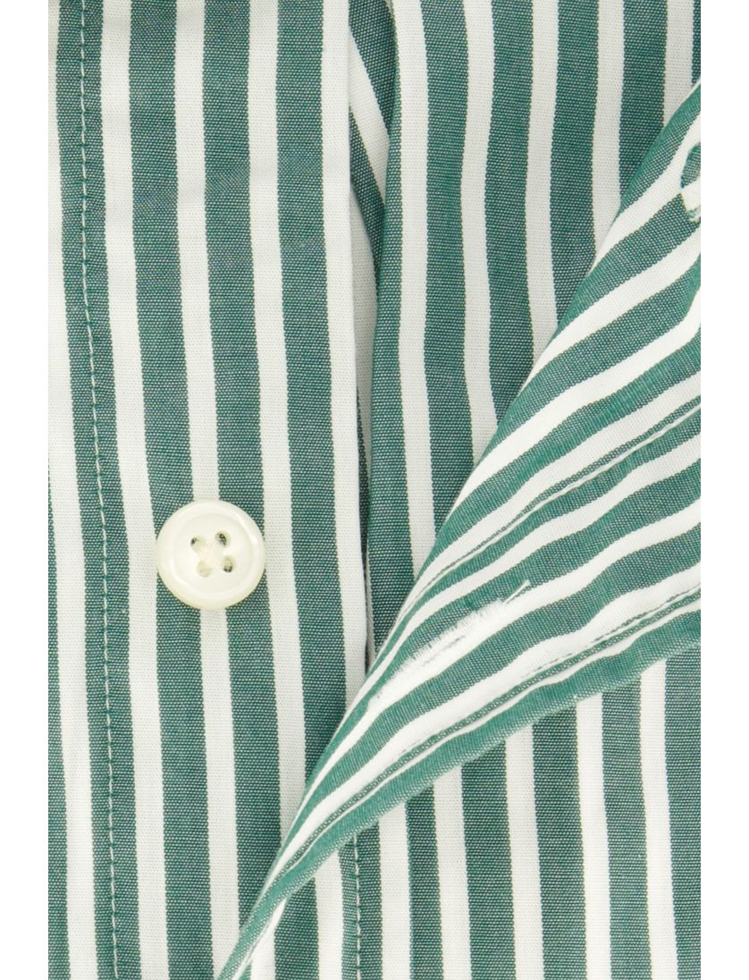 Gant casual overhemd groen gestreept katoen button down