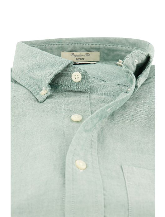 casual overhemd Gant groen effen katoen normale fit