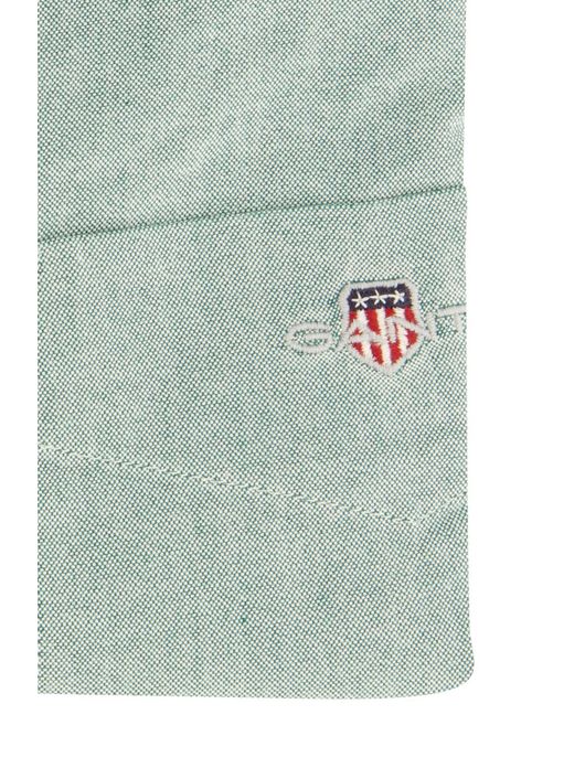 casual overhemd Gant groen effen katoen normale fit