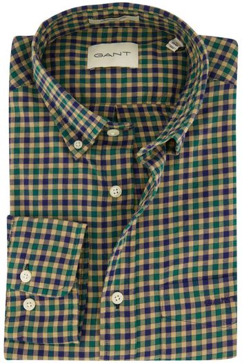 Gant Gant overhemd geruit groen button-down