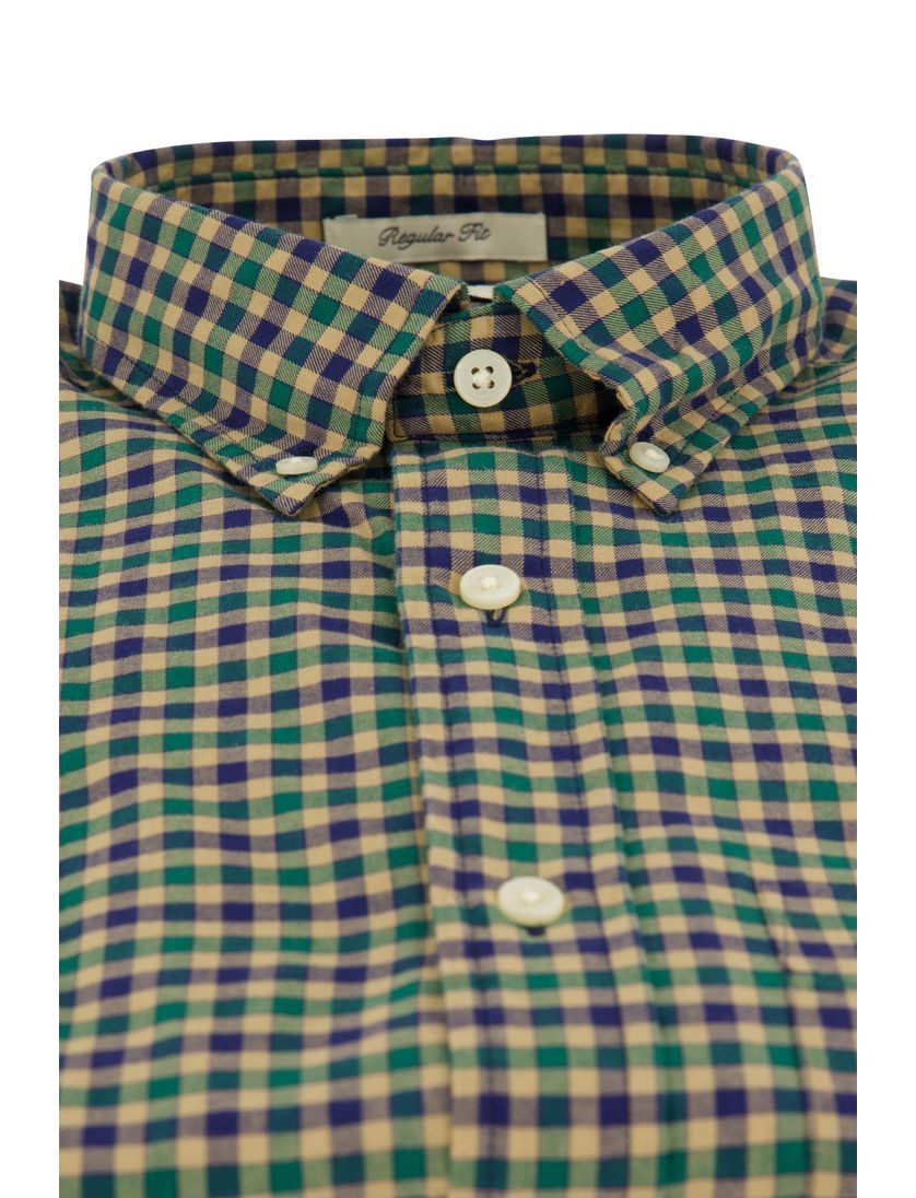 Gant overhemd flanel geruit groen button-down