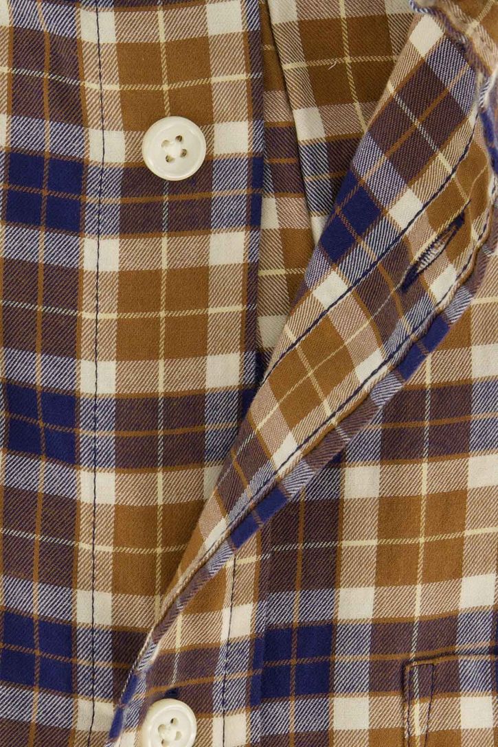 Gant overhemd camel bruin geruit button-down