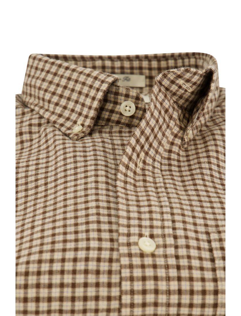 casual overhemd Gant Regular Fit bruin geruit flanel