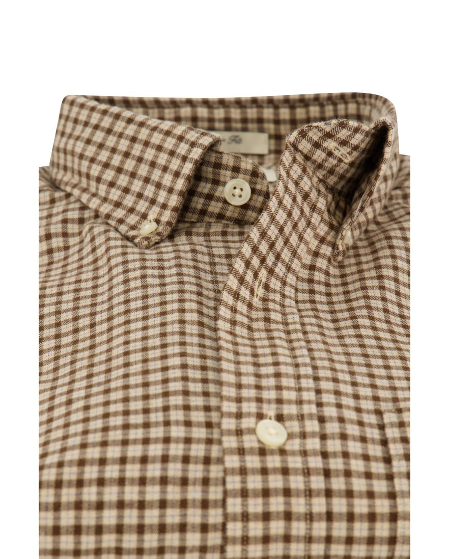 Gant Regular Fit casual overhemd bruin geruit flanel