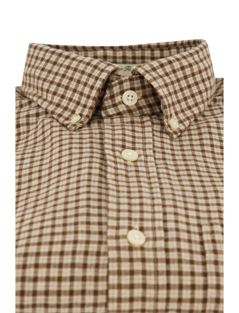 casual overhemd Gant Regular Fit bruin geruit flanel