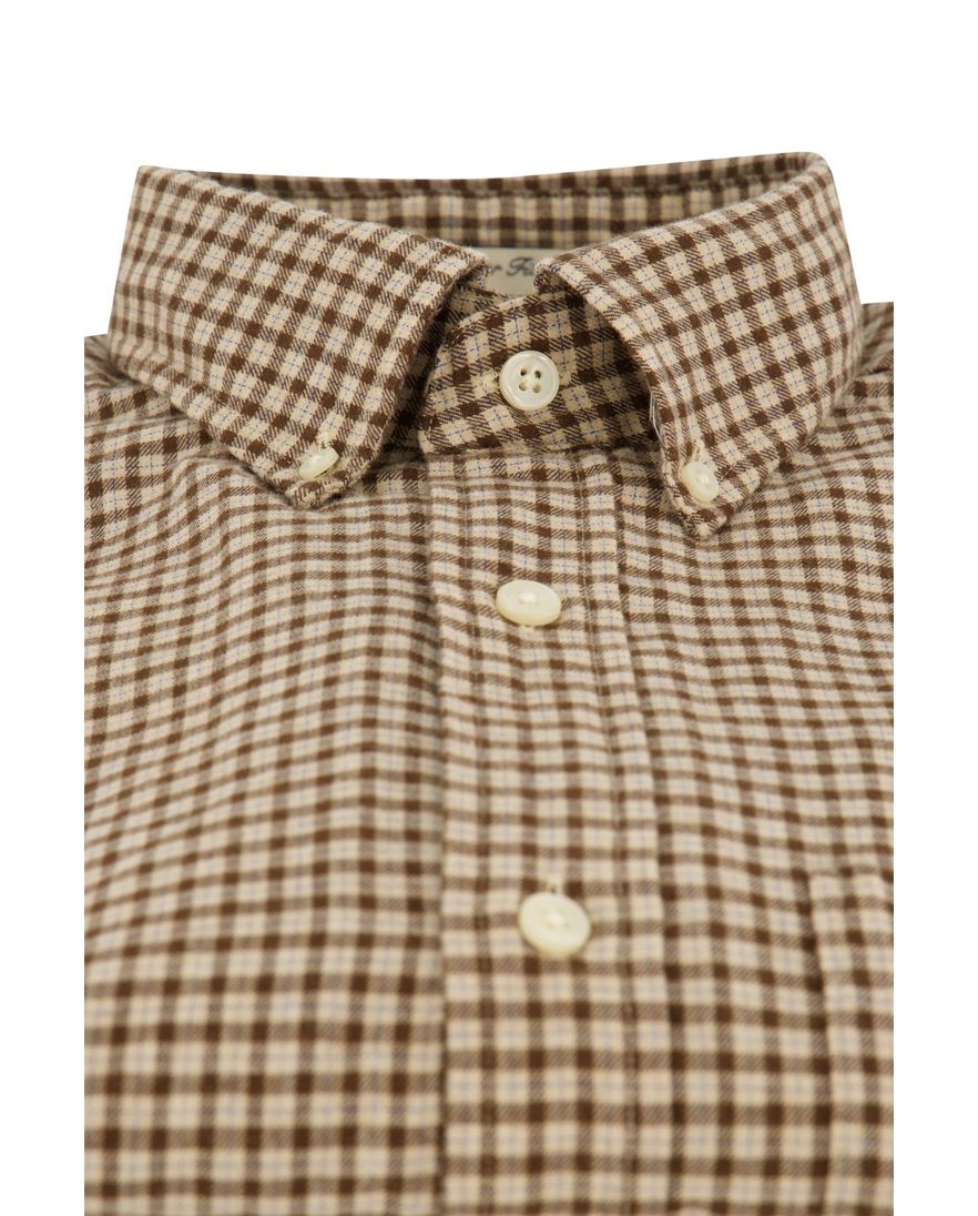 Gant Regular Fit casual overhemd bruin geruit flanel