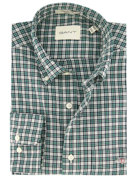 casual overhemd Gant groen geruit katoen normale fit