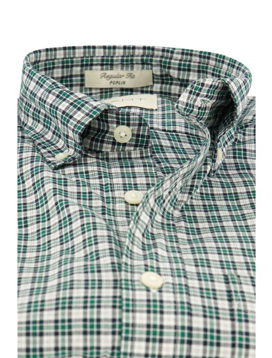 casual overhemd Gant groen geruit katoen normale fit