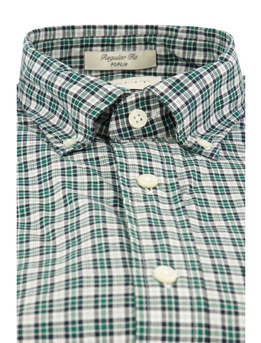 casual overhemd Gant groen geruit katoen normale fit