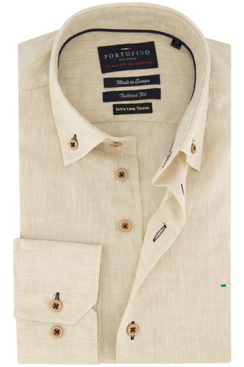 Portofino Portofino overhemd extra lang beige