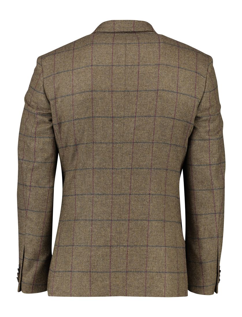 Magee colbert wijde fit bruin geruit