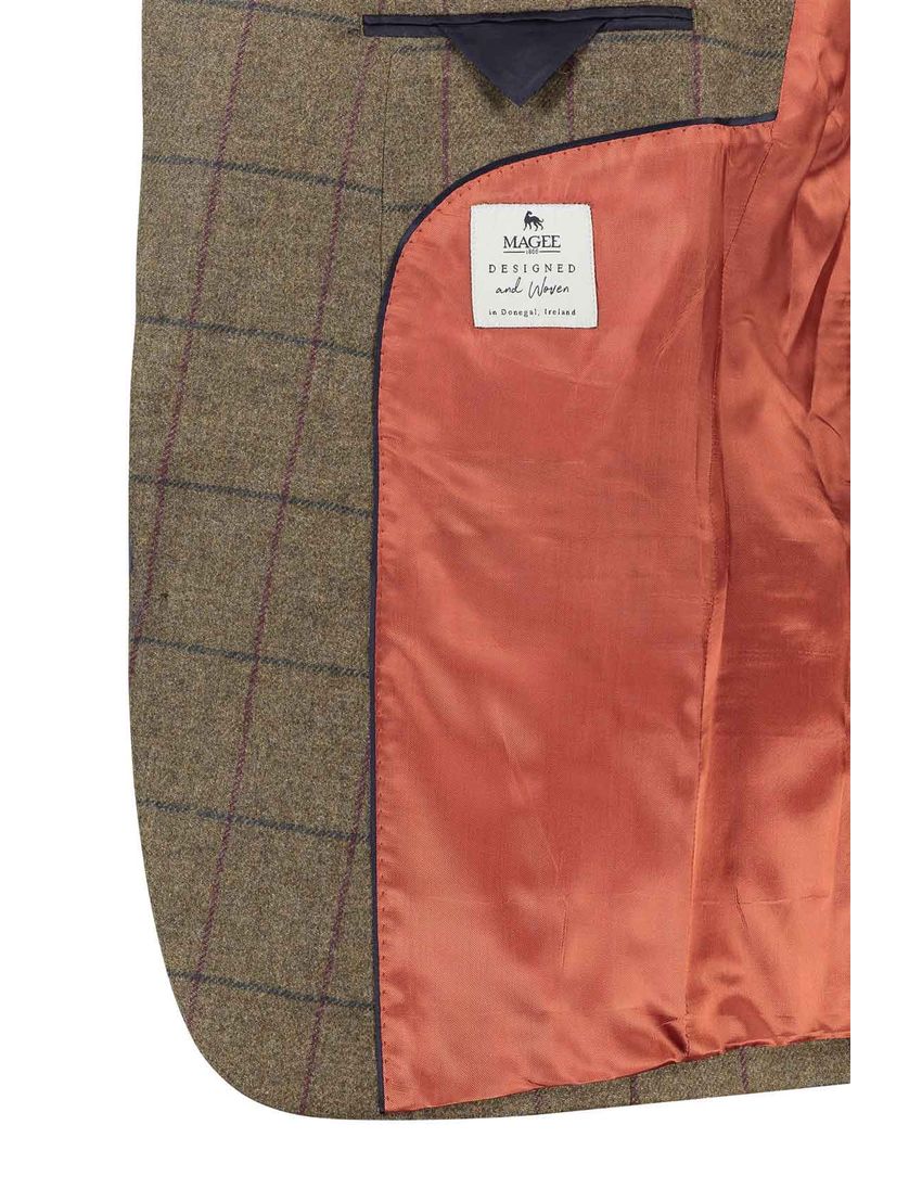 Magee colbert wijde fit bruin geruit