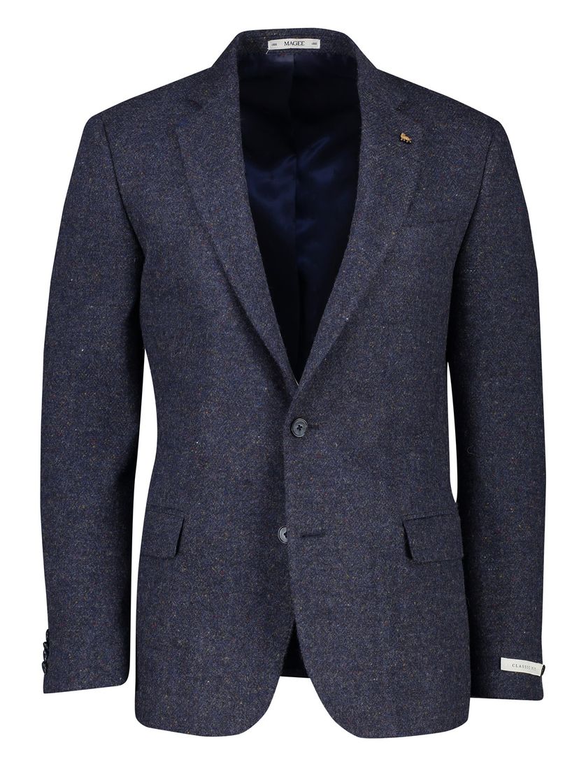 Magge colbert donkerblauw gemêleerd 100% wol