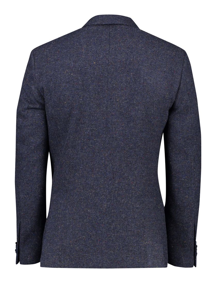 Magge colbert donkerblauw gemêleerd 100% wol