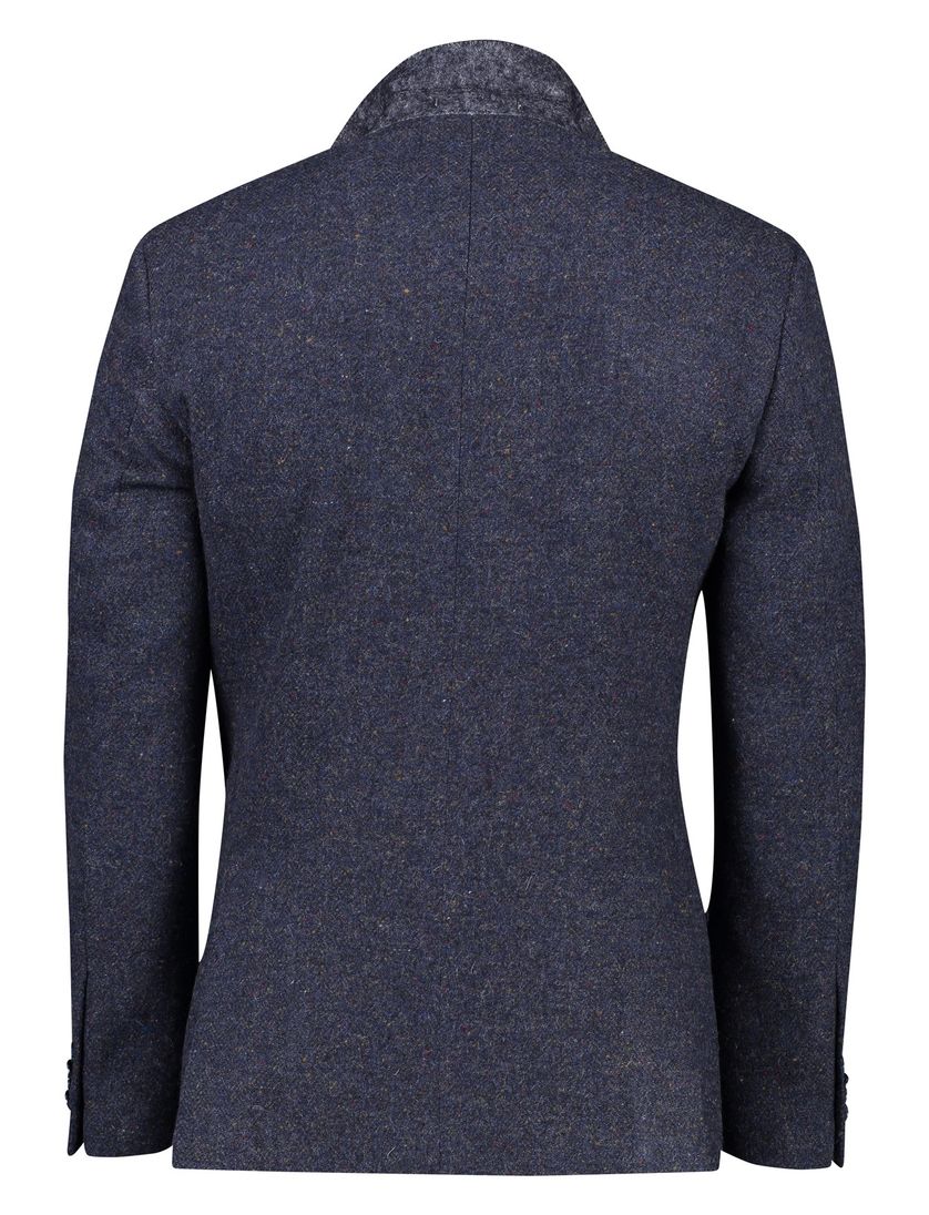 Magge colbert donkerblauw gemêleerd 100% wol
