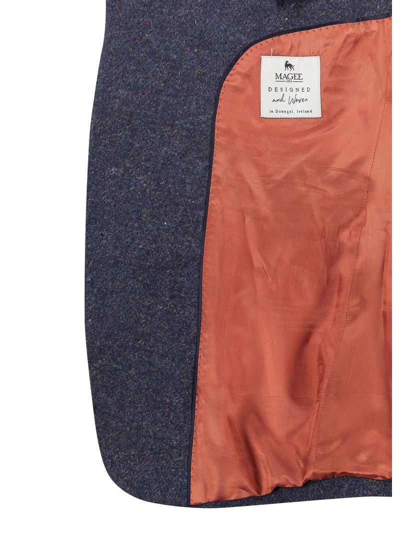 Magge colbert donkerblauw gemêleerd 100% wol