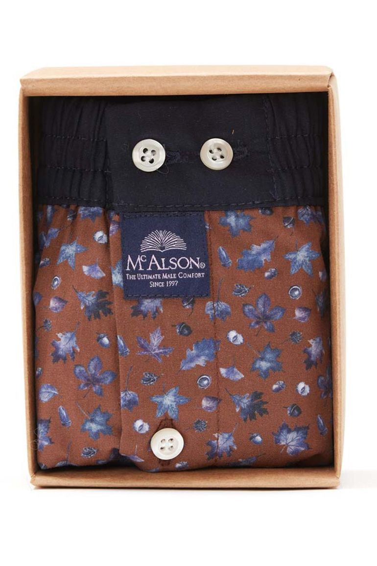Boxershort bruin McAlson bladeren