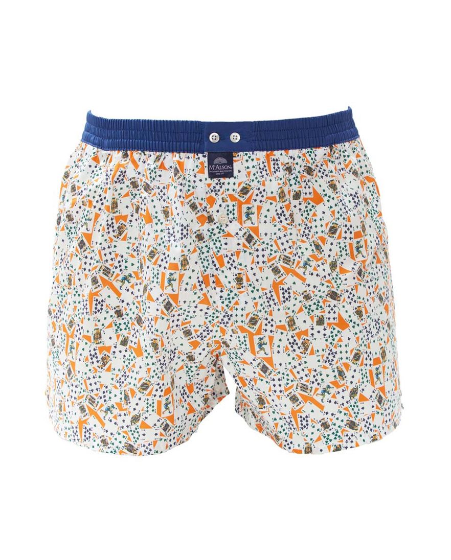 McAlson boxershort geprint kaarten wit oranje