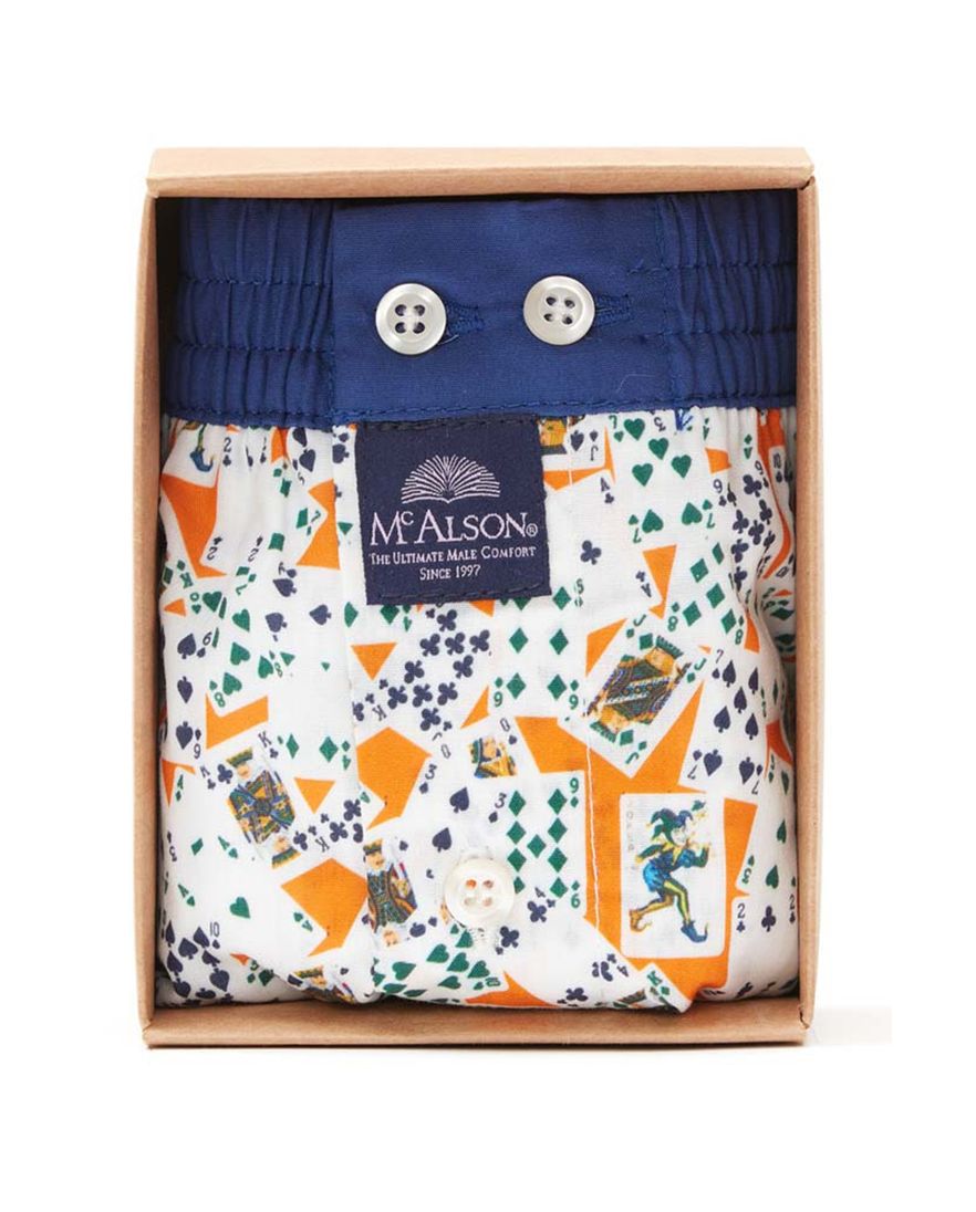 McAlson boxershort geprint kaarten wit oranje