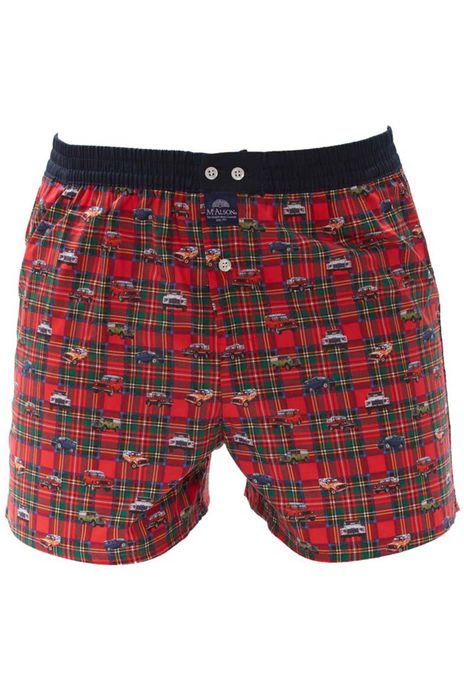 McAlson boxershort rood groen geruit auto's katoen