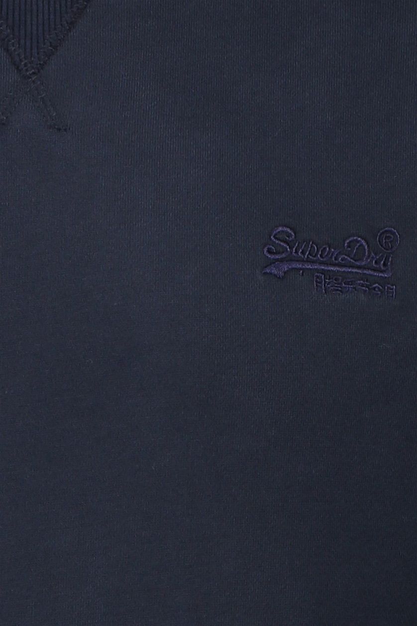 Superdry sweater donkerblauw effen slim fit