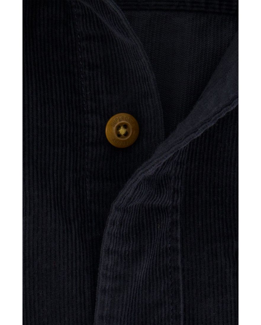 Superdry overhemd navy slim fit corduroy