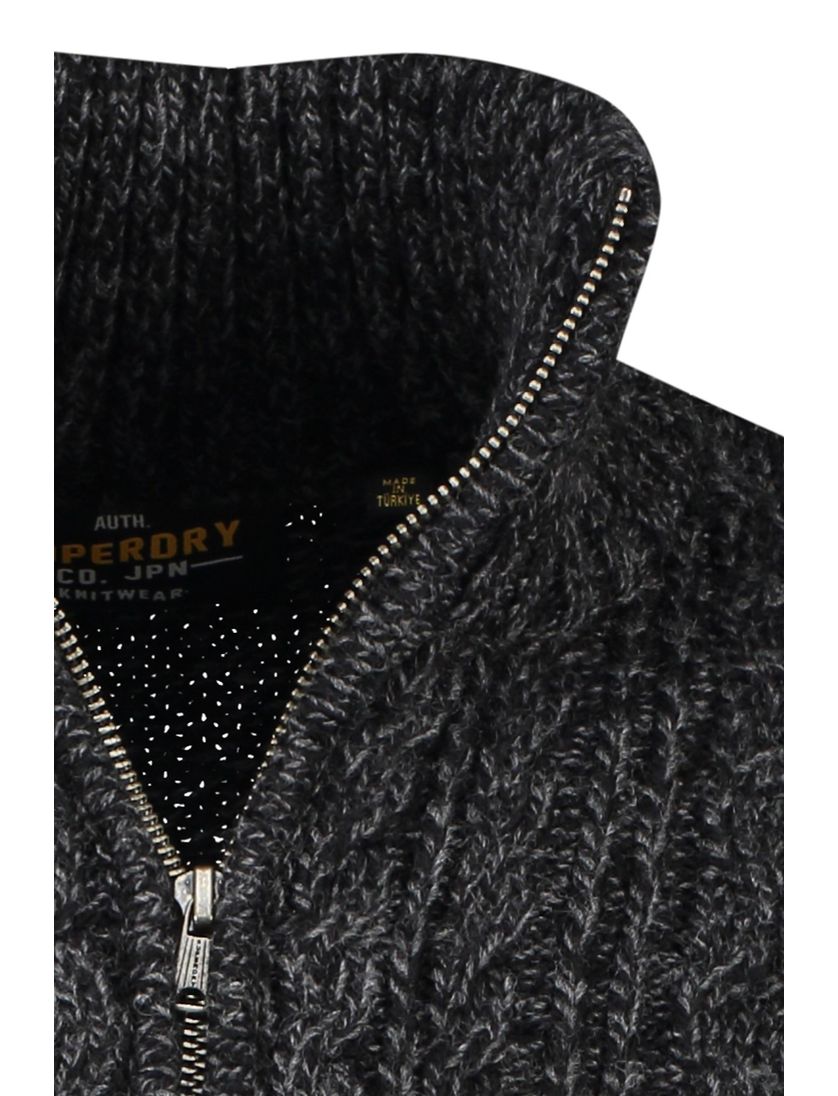 trui Superdry zwart gebreid normale fit acryl