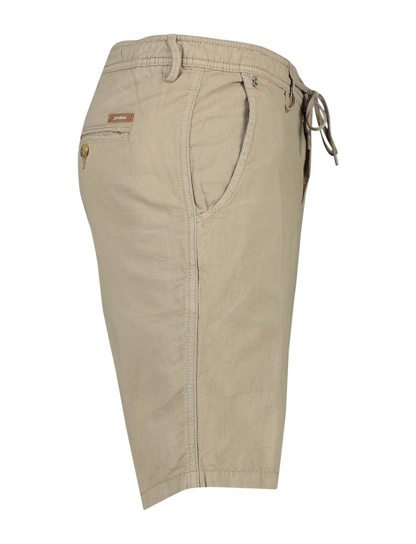 katoenen Gardeur korte broek Jasper effen beige