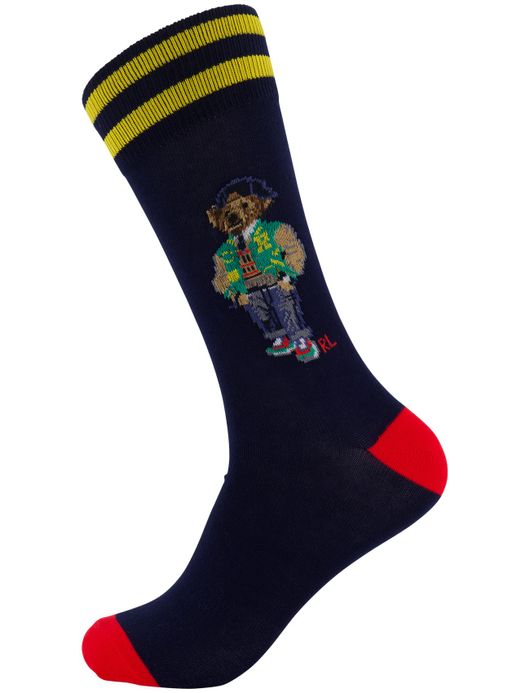 Polo Ralph Lauren Bear sokken 3-pack rood blauw groen