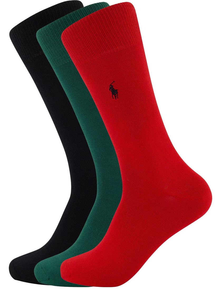 Polo Ralph Lauren sokken 3-pack rood groen