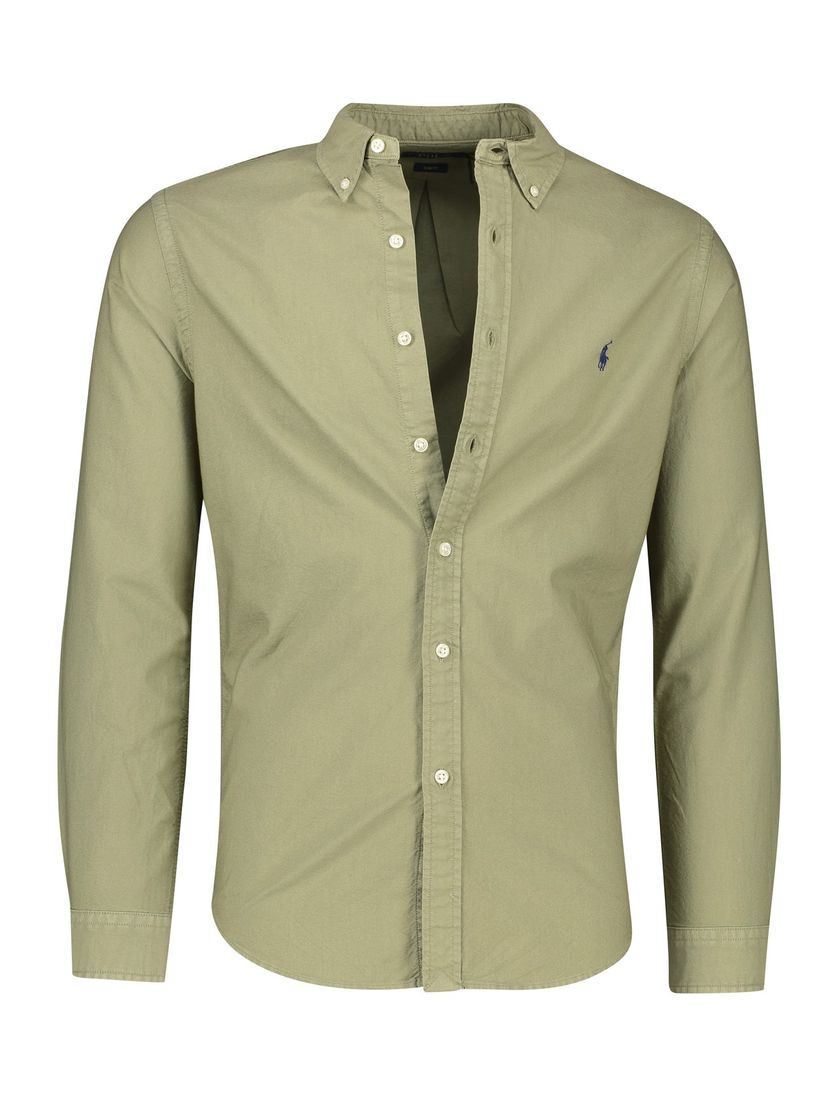 Polo Ralph Lauren overhemd groen effen katoen slim fit