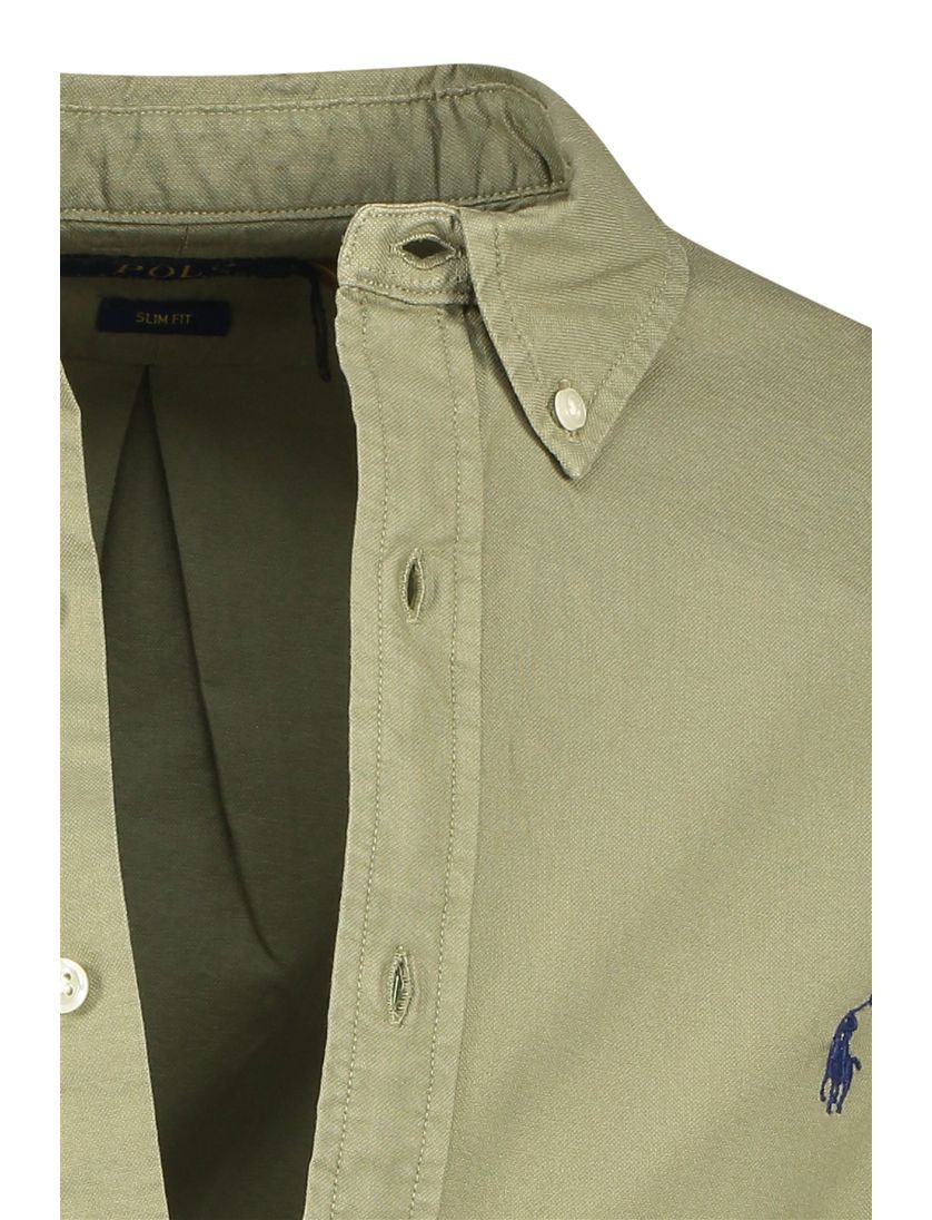 Polo Ralph Lauren overhemd groen effen katoen slim fit