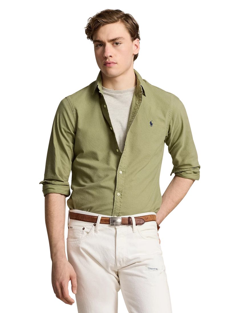 Polo Ralph Lauren overhemd groen effen katoen slim fit