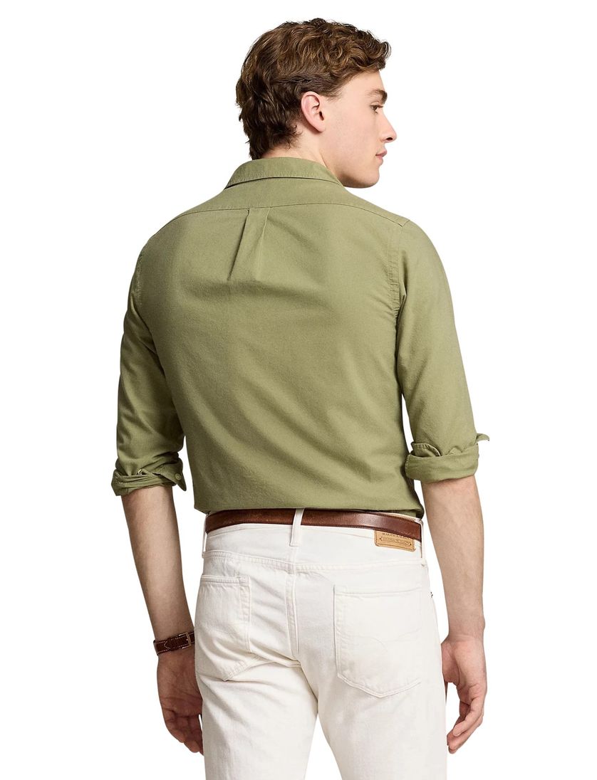 Polo Ralph Lauren overhemd groen effen katoen slim fit