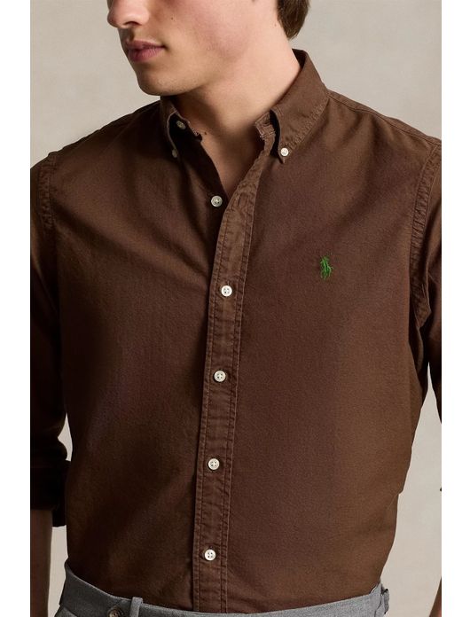 casual overhemd bruin Polo Ralph Lauren Custom Fit