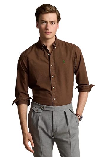 Polo Ralph Lauren casual overhemd bruin Polo Ralph Lauren Custom Fit