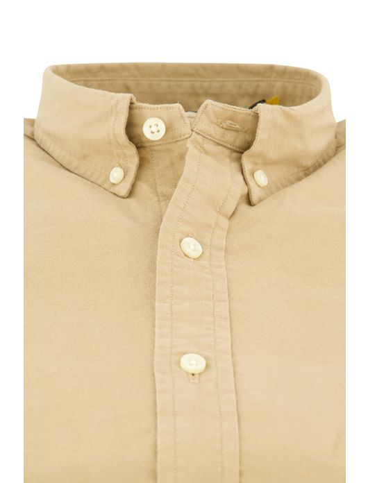 casual overhemd Polo Ralph Lauren beige effen katoen slim fit