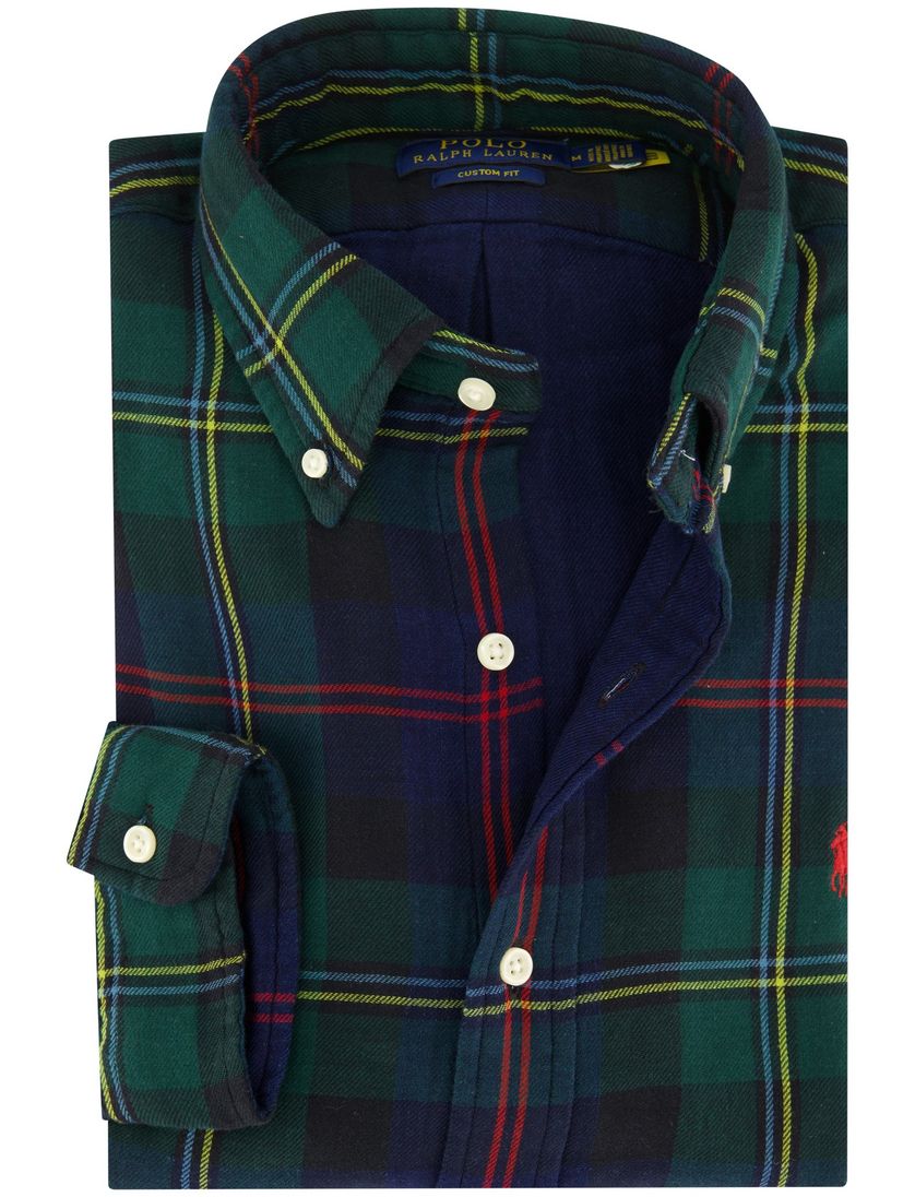 Polo Ralph Lauren casual overhemd Custom Fit groen geruit flanel