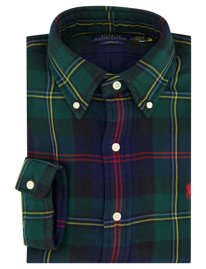 Polo Ralph Lauren casual overhemd Custom Fit groen geruit flanel