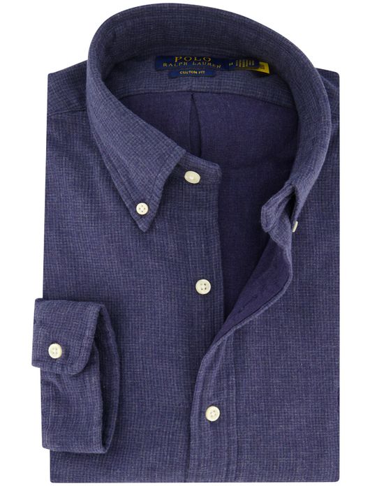 casual overhemd Polo Ralph Lauren donkerblauw effen katoen wijde fit