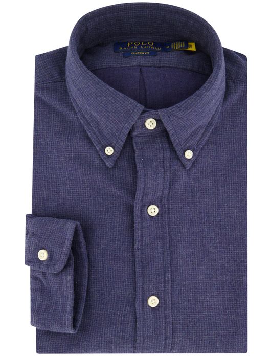 casual overhemd Polo Ralph Lauren donkerblauw effen katoen wijde fit