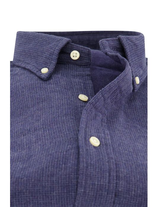 casual overhemd Polo Ralph Lauren donkerblauw effen katoen wijde fit