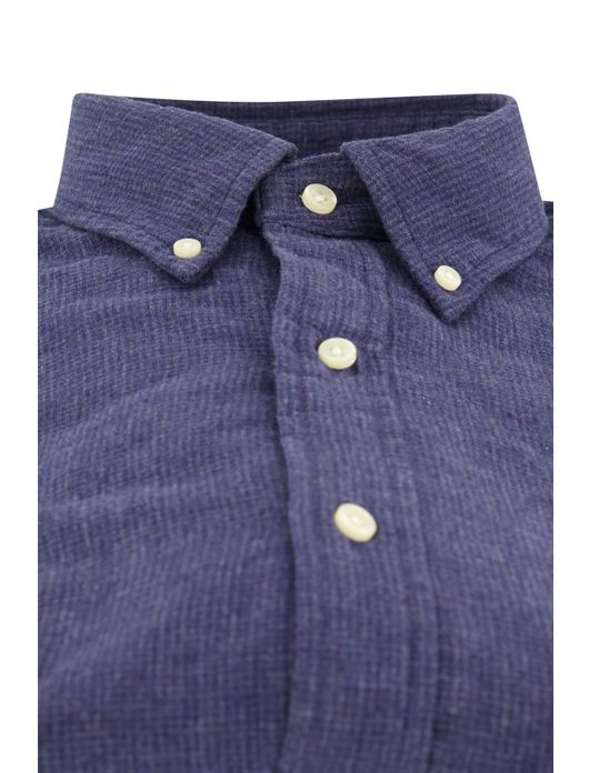 casual overhemd Polo Ralph Lauren donkerblauw effen katoen wijde fit