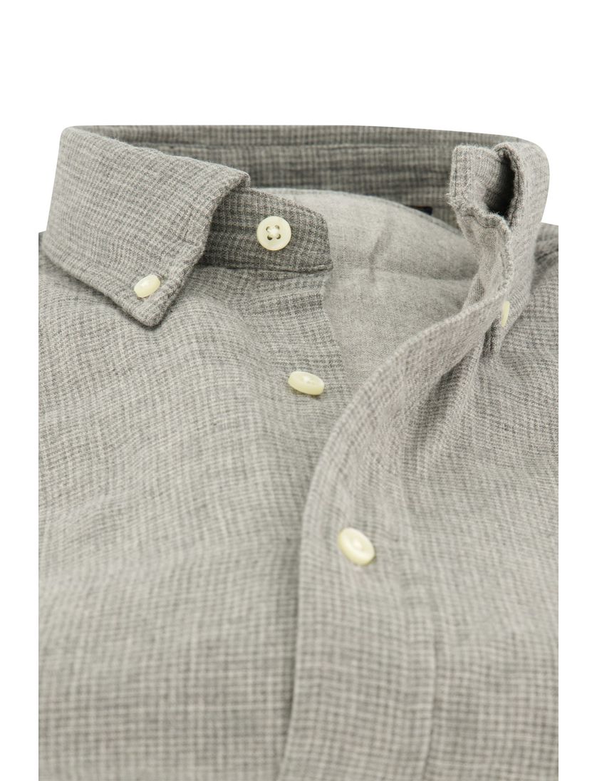 Polo Ralph Lauren casual overhemd grijs effen Custom Fit