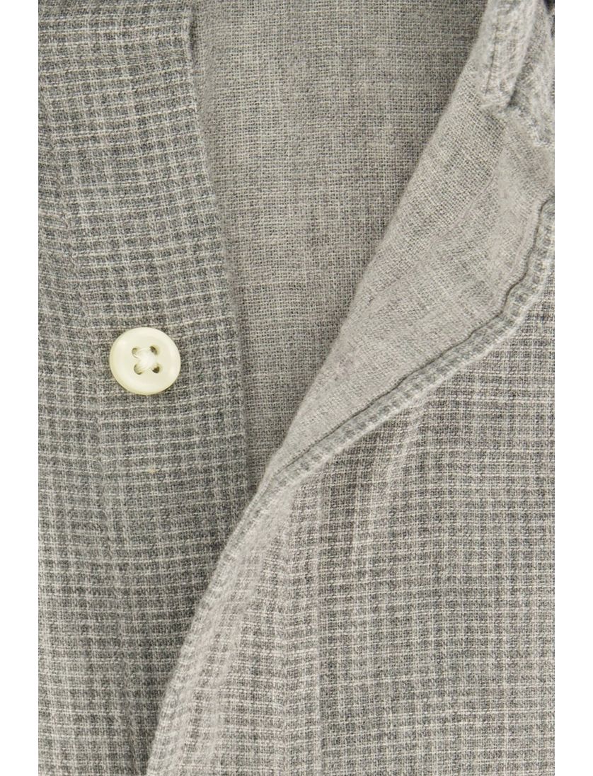 Polo Ralph Lauren casual overhemd grijs effen Custom Fit