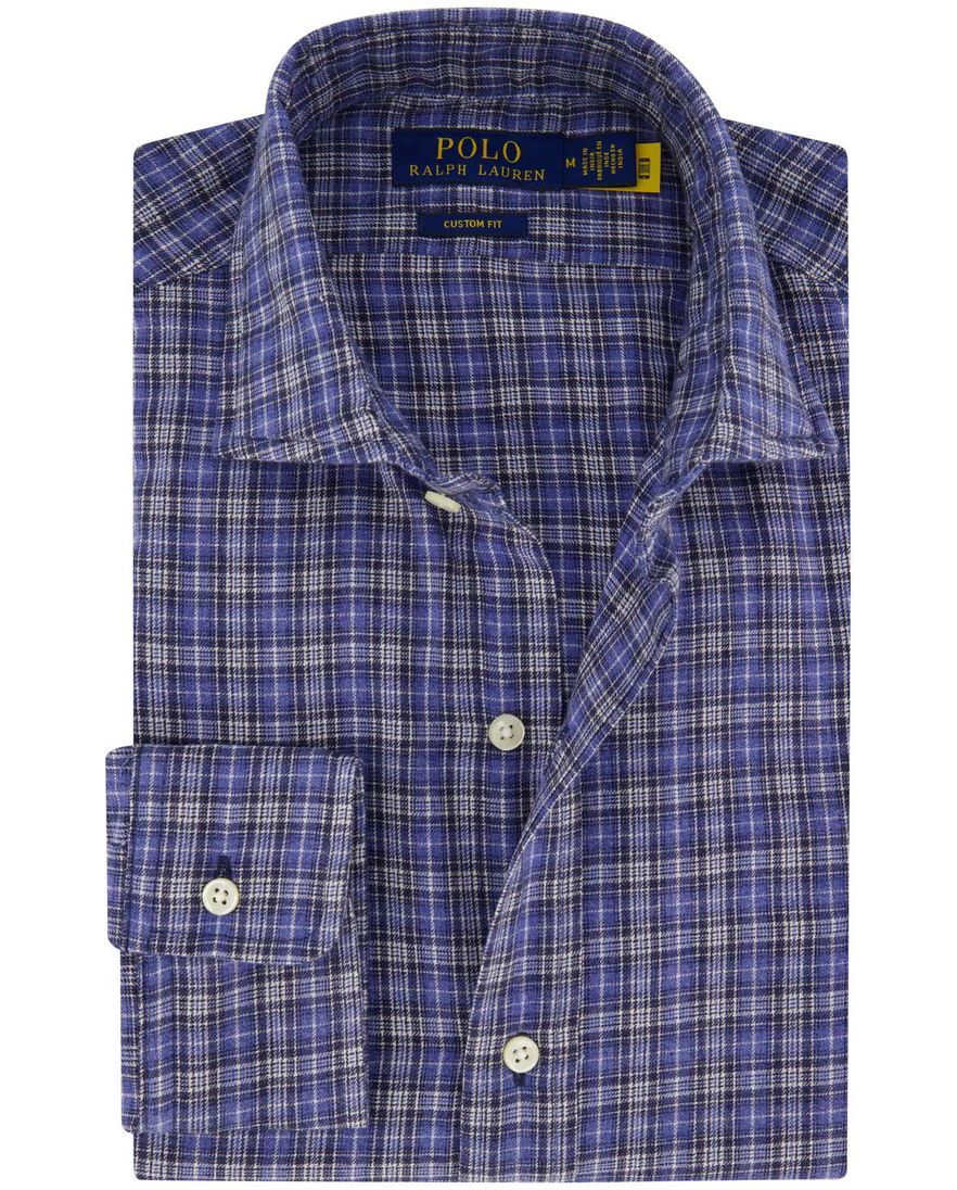 Polo Ralph Lauren Custom Fit casual overhemd blauw geruit